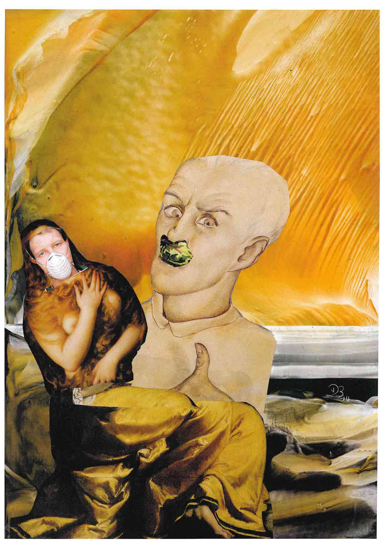 Enkaustik Kunstwerk der Corona Serie